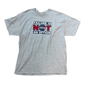 MEN'S Funny T-SHIRT NASA SPACE THEME FAILURE IS NOT AN OPTION Sz LARGE Joke Gift